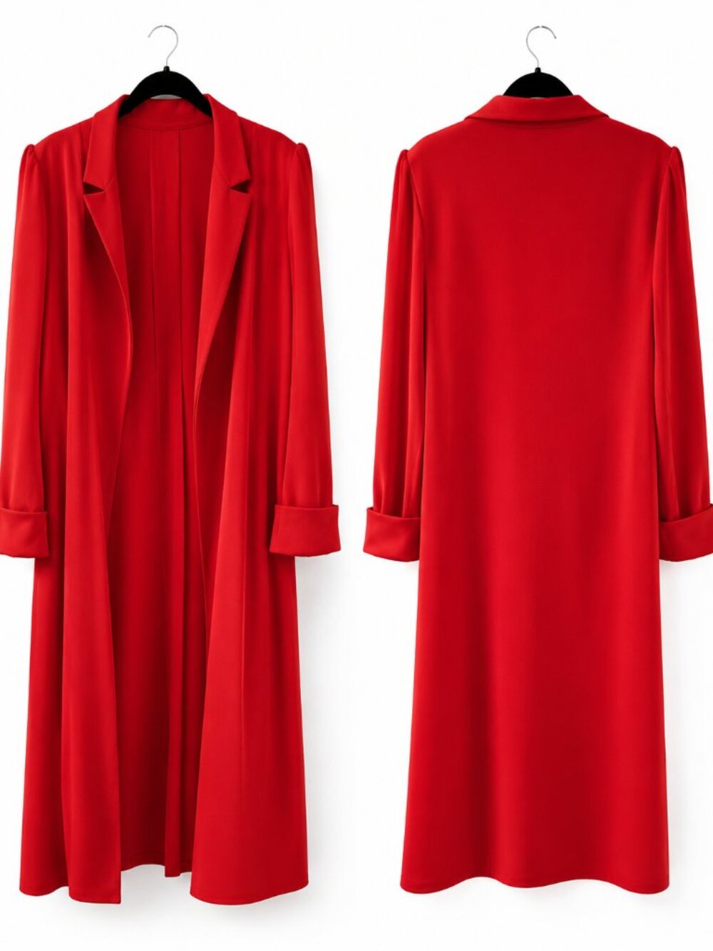 Vintage Yohji Yamamoto Red Wool Duster Coat | Made in Japan | Avant-Garde
